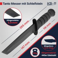 Tanto Messer mit Schleifstein incl. Kunststoff Holster