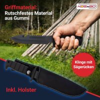 Survival Messer 29cm mit ergonomischen geriffelten Griff
