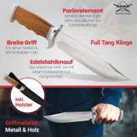 Feststehendes Messer 31,5 cm mit Holzgriff und Holster