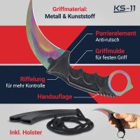 Karambit Messer 19cm CS:GO mit Rainbow Klinge