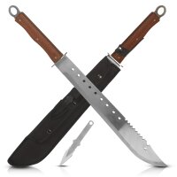 Machete XXL  69cm mit Holzgriff incl. Wurfmesser