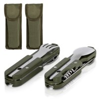2er SET 6- teiliges Camping Besteckset incl. Holster