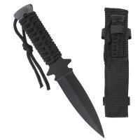 Kleines Schwarzes Messer mit Dolchprofil 22cm