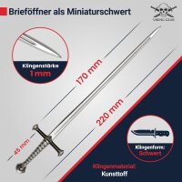 Brief&ouml;ffner als Miniaturschwert 21,5cm