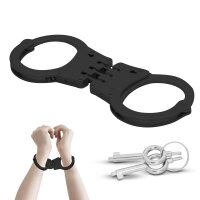 Handschelle Black Edition mit Gelenk aus Stahl incl. 2...